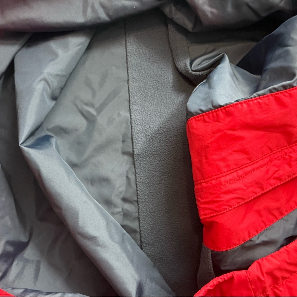 Columbia Red Gray Fleece-Lined Windbreaker Jacket Full Zip Outdoor Hiking Coat - Picture 4 of 10